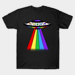 Retro Rainbow Pride UFO T-Shirt